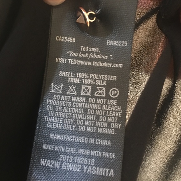 Ted Baker silk graphic short sleeve top - Picture 2 of 8